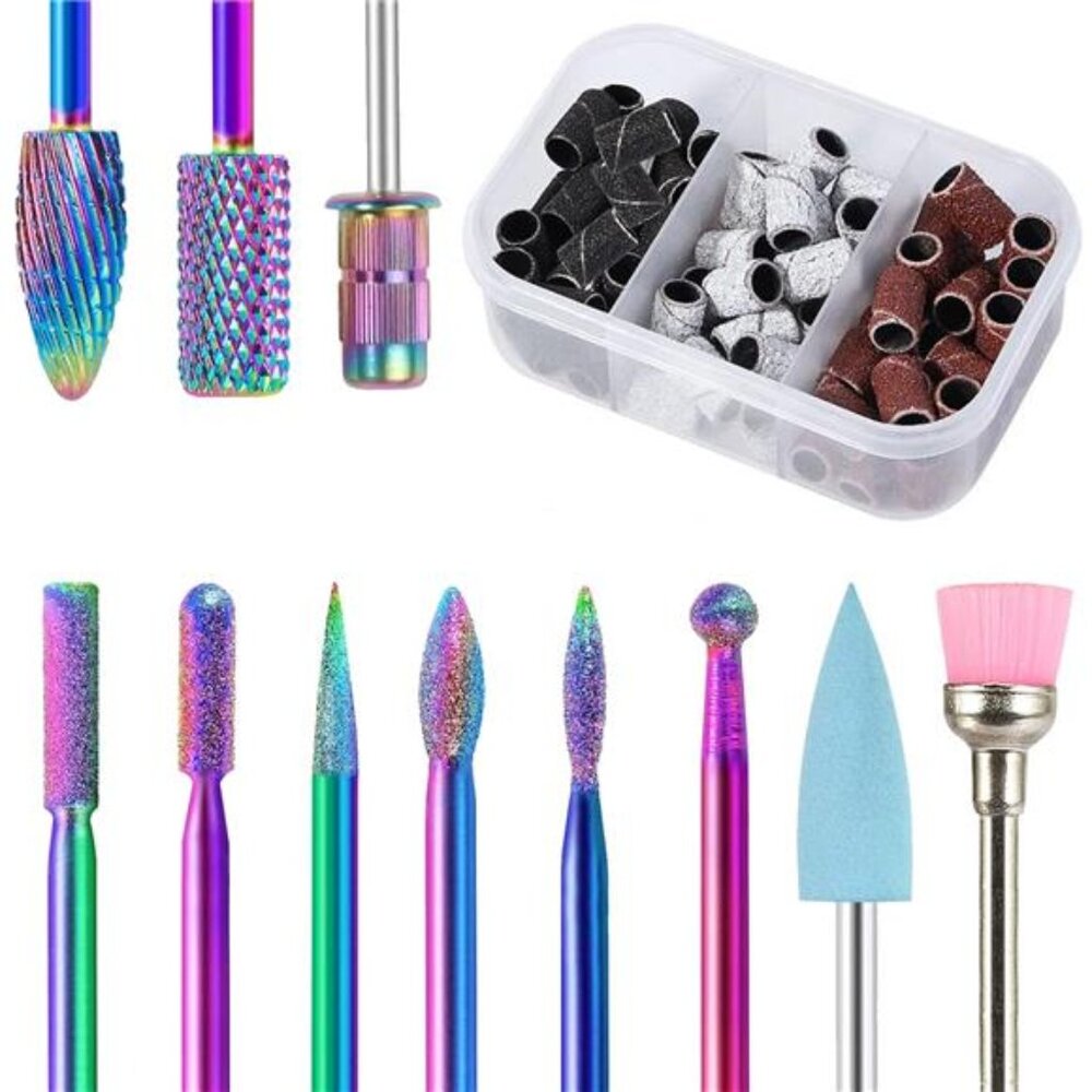 Nail Drill Bits, 10Pcs 3/32 in Carbide Professional Drill Bit Set for Nail Tech